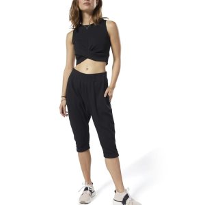 Reebok Studio Jersey Hosen Damen - Schwarz - DE 635-OET